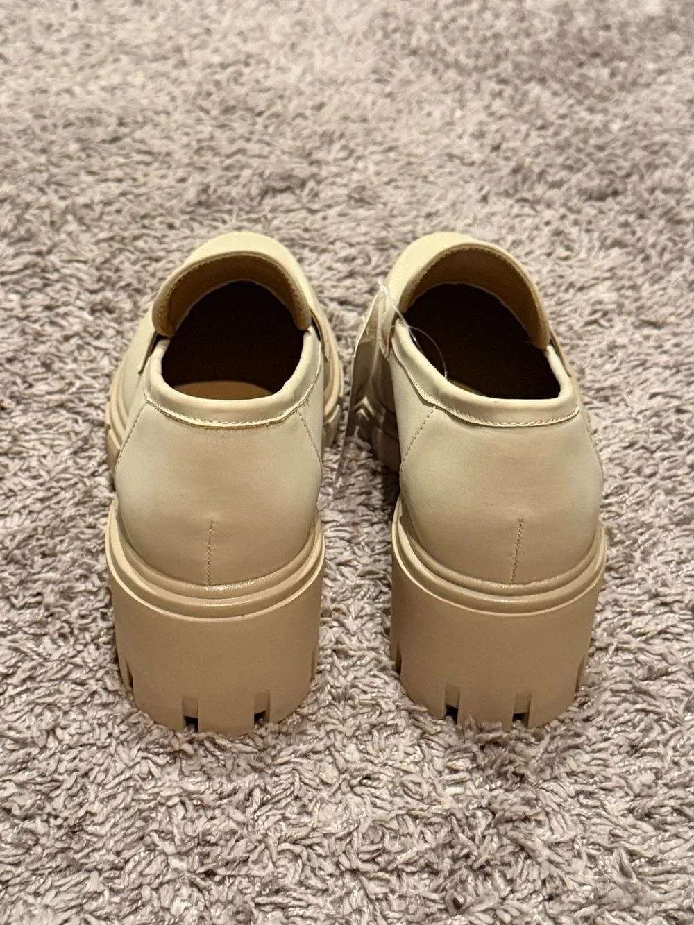 Sincerly Jules Dylan Cream Chunky Lug Penny Loafers
